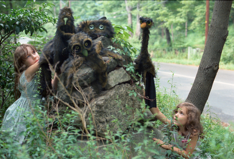 Lisa and Cheryl Henson with the original puppets in the woods of Greenwich, CT in 1968 (Photo by Jim Henson, courtesy of Lifetime)